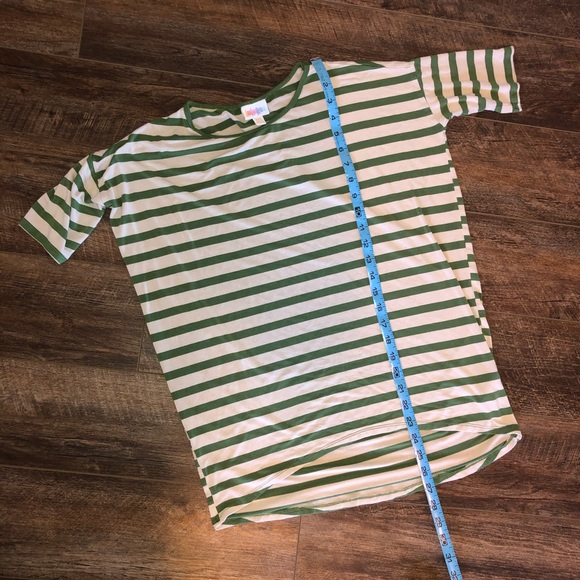 LuLaRoe Irma Green + Cream Stripe - Picture 3 of 3